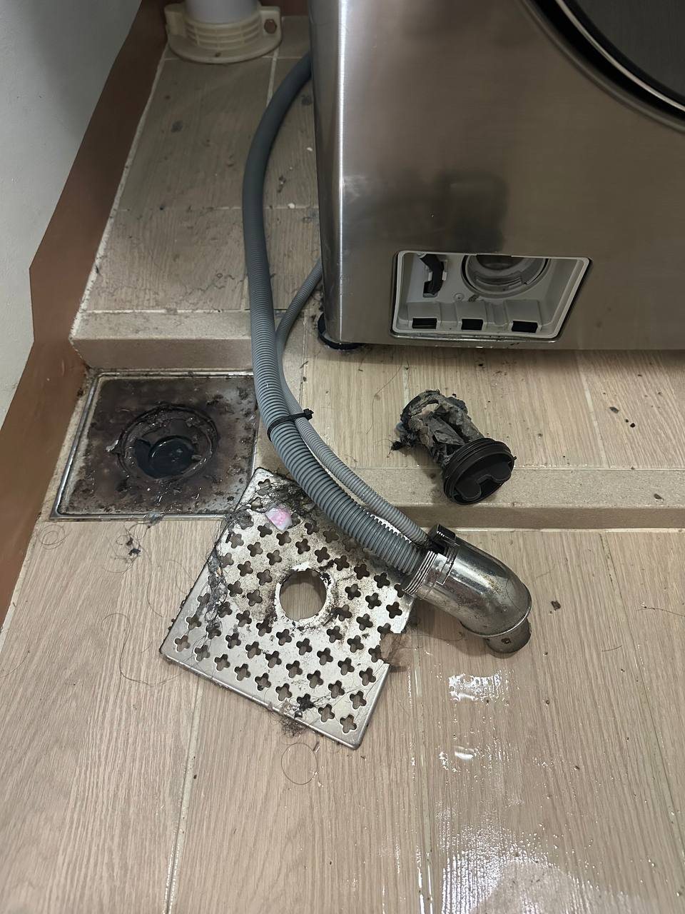 Kitchen appliance parts before CLEANX cleaning