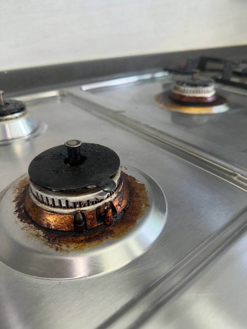 Gas burner before CLEANX cleaning