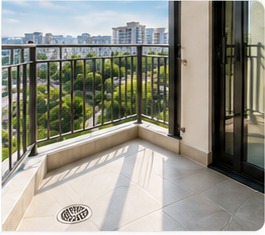 Clean apartment balcony