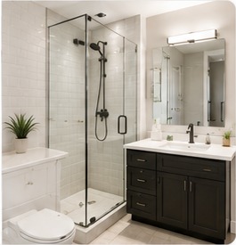 Clean modern bathroom